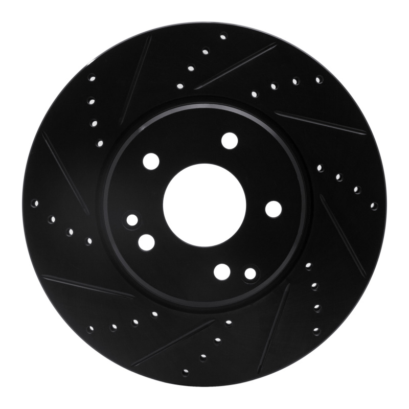 Chrysler Crossfire Brake Rotor (1) - Front Left - R1 Concepts - Drilled & Slotted - Black - `96-`11